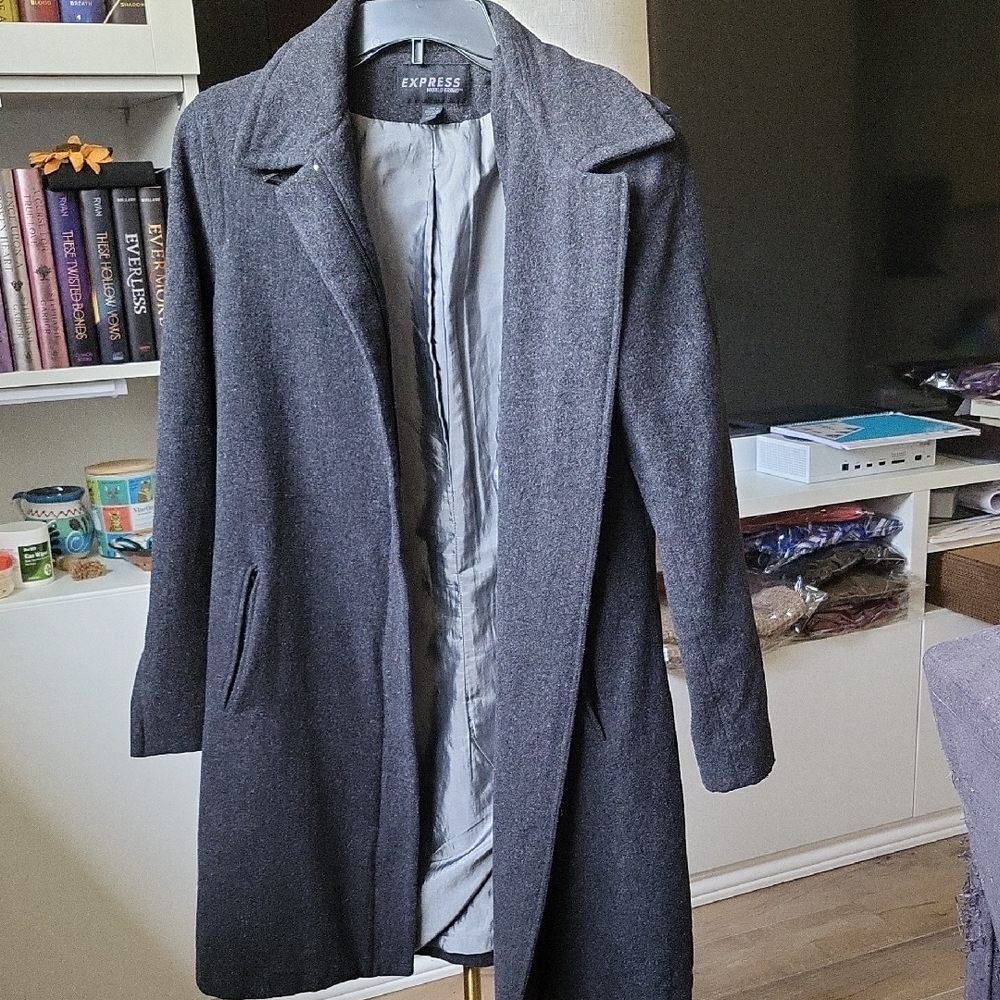 Express Gray Trench Coat